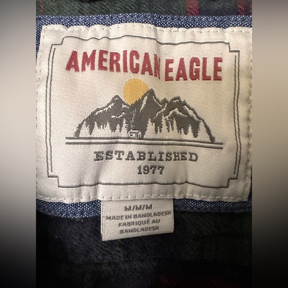 Vintage American Eagle Mens Button Up Plaid Flannel Size Medium - Picture 4 of 5